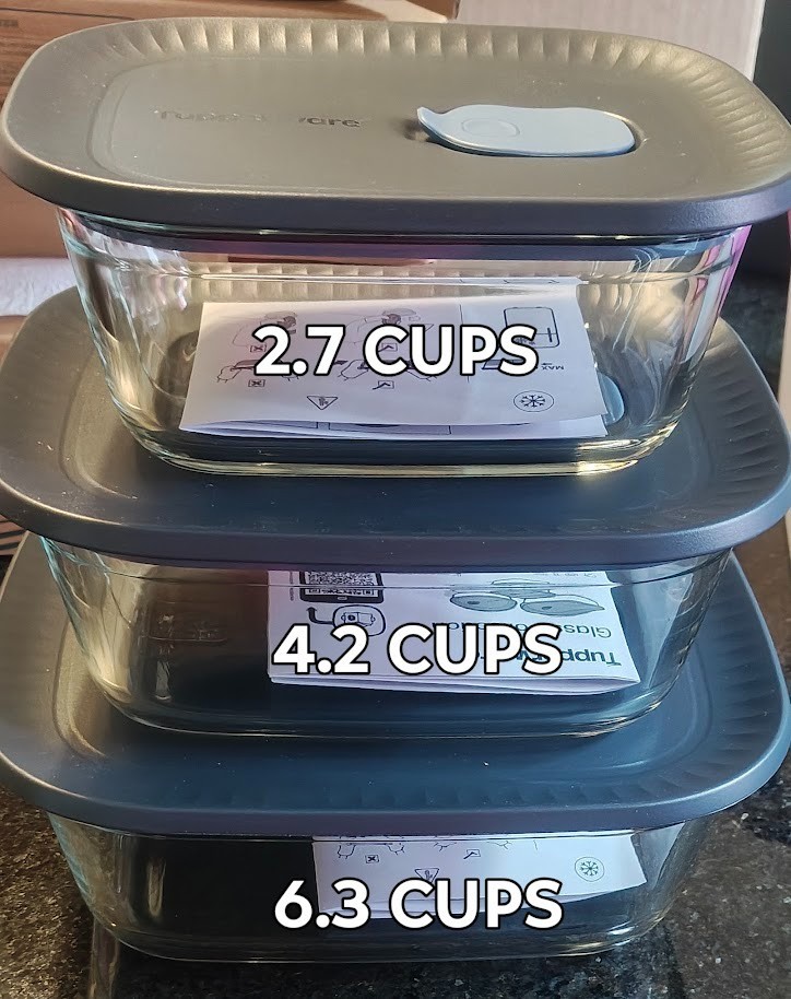 Tupperware VOILA Glassware cook set VENT N COOK MICROWAVE OVEN BROIL FREEZER NEW