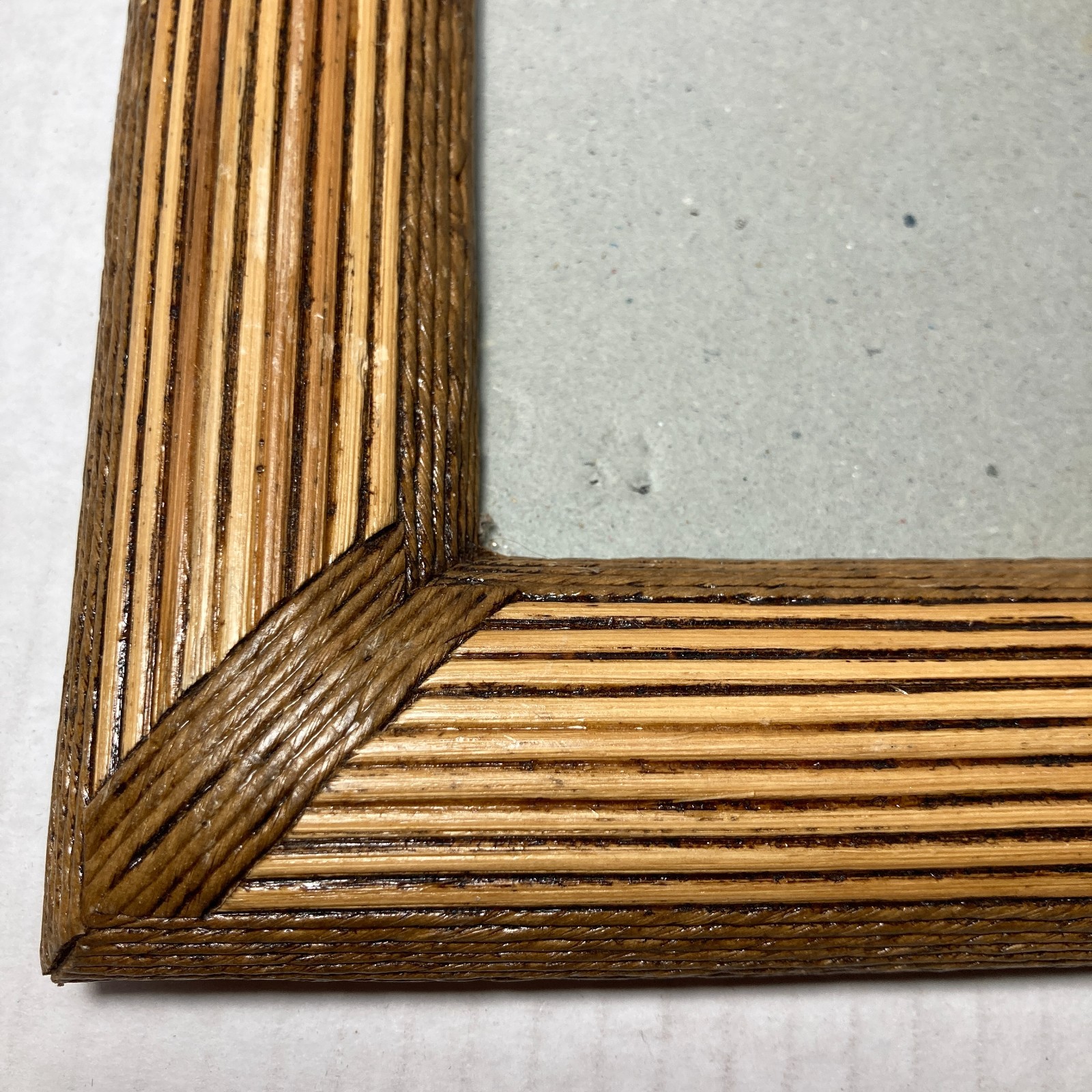 Vintage Rattan Bamboo Picture Photo Frame Light Wood 5X7 Asian Contemporary