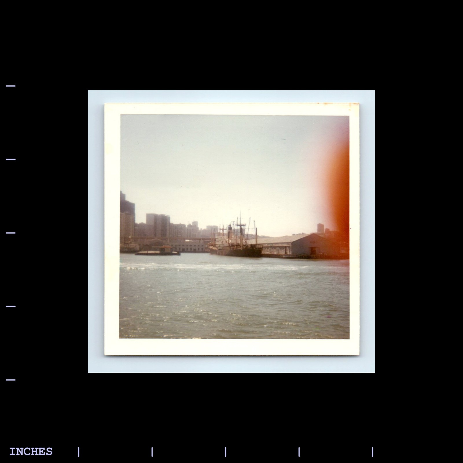 Old Vintage Square Color Photo FINGER IN FRAME ABSTRACT SAN FRANCISCO SKYLINE