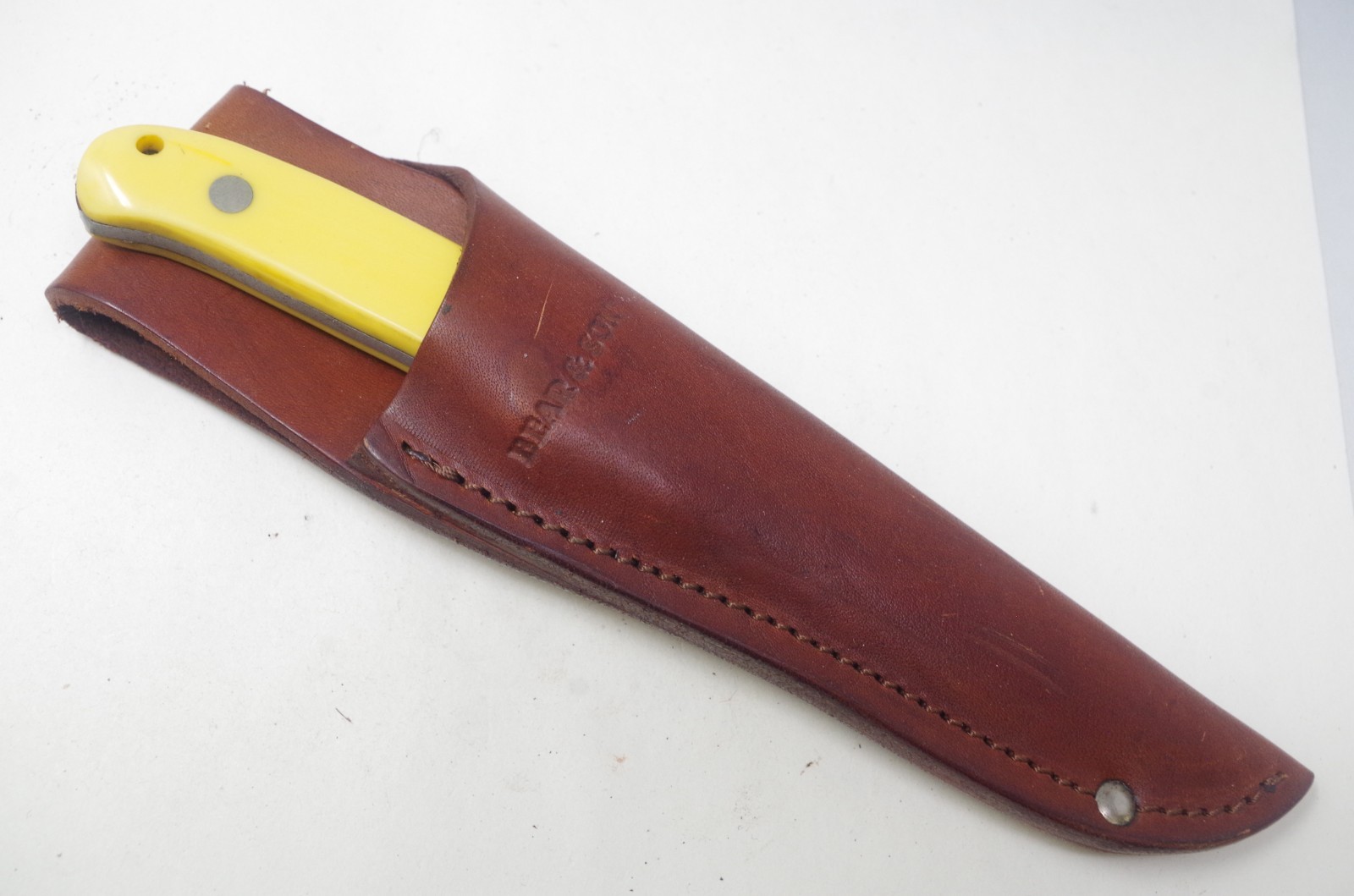 Moore Maker Yellow Delrin Drop Point Hunter Knife 3100UDP USA – Factory Second