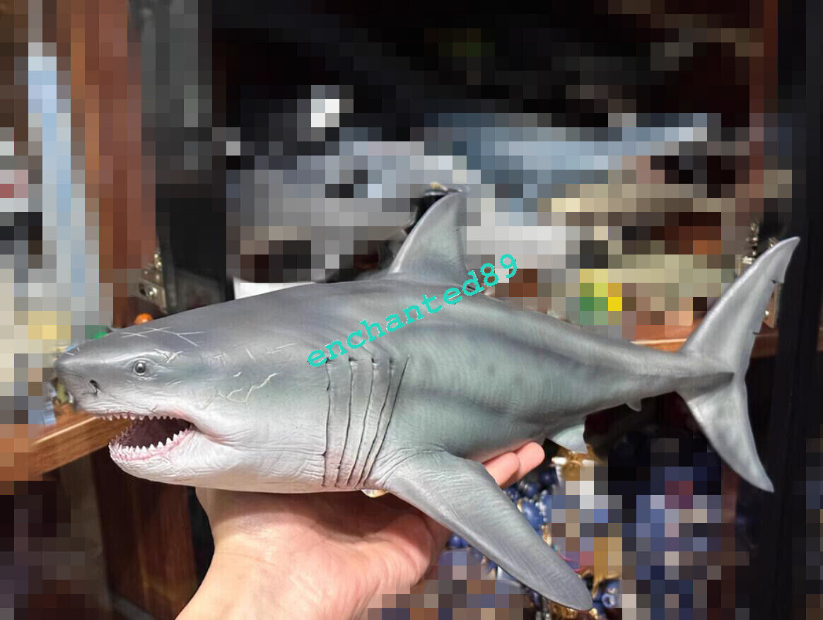 W-dragon Carcharocles Megalodon Statue 17.7in Length Model Resin Display
