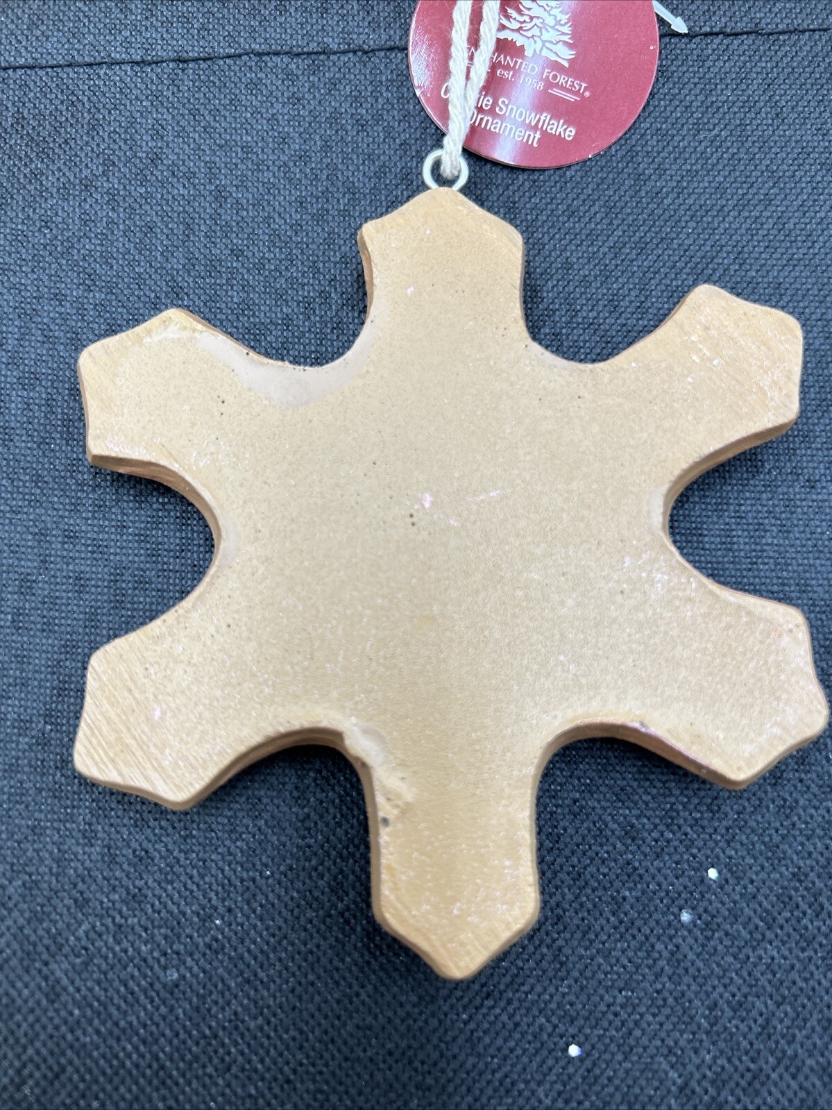 Pastel Pink Cookie Snowflake Christmas Ornament 4″