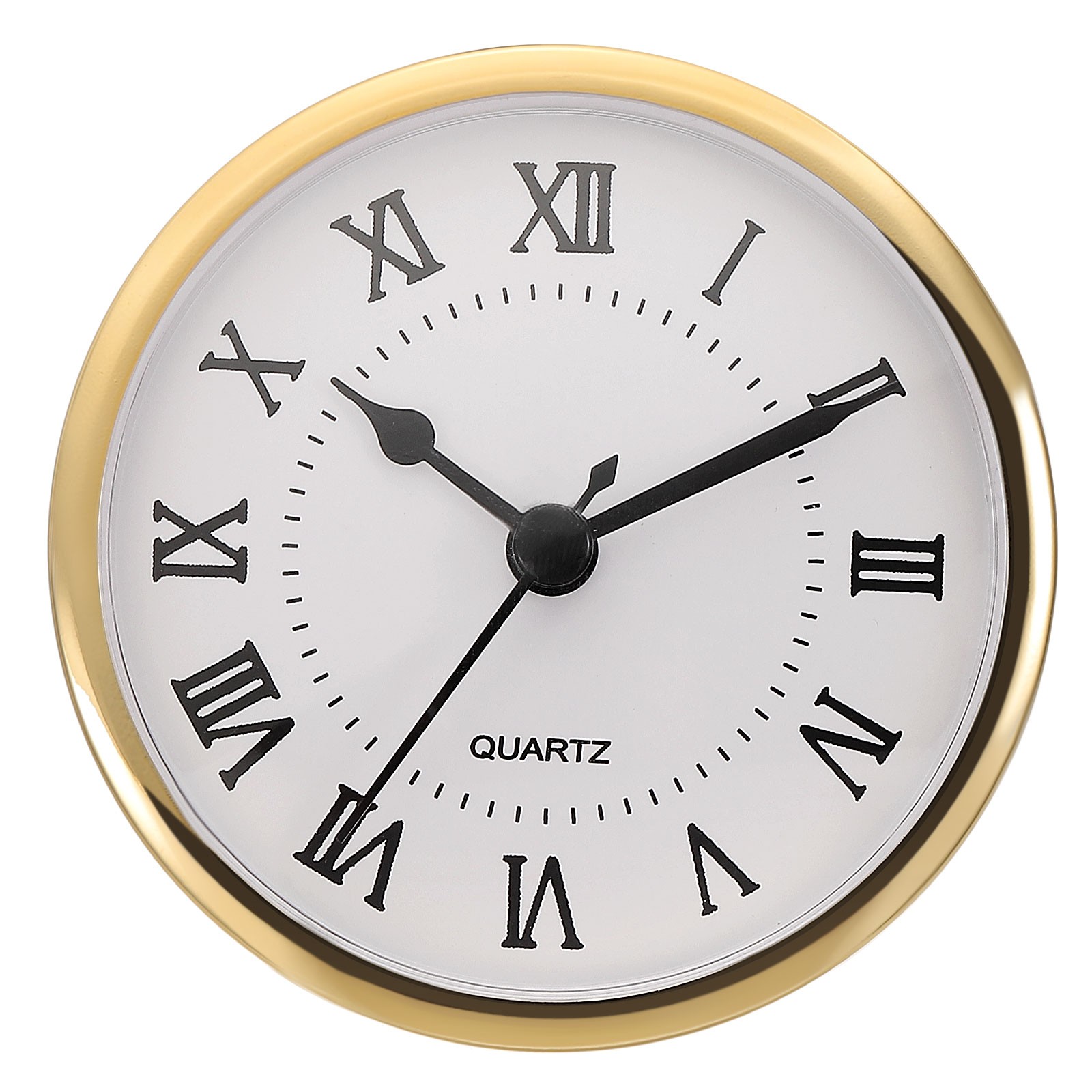 3.5″ 90mm Quartz Roman Clock Insert Fit 78mm/3.1″, Gold/White Style 3