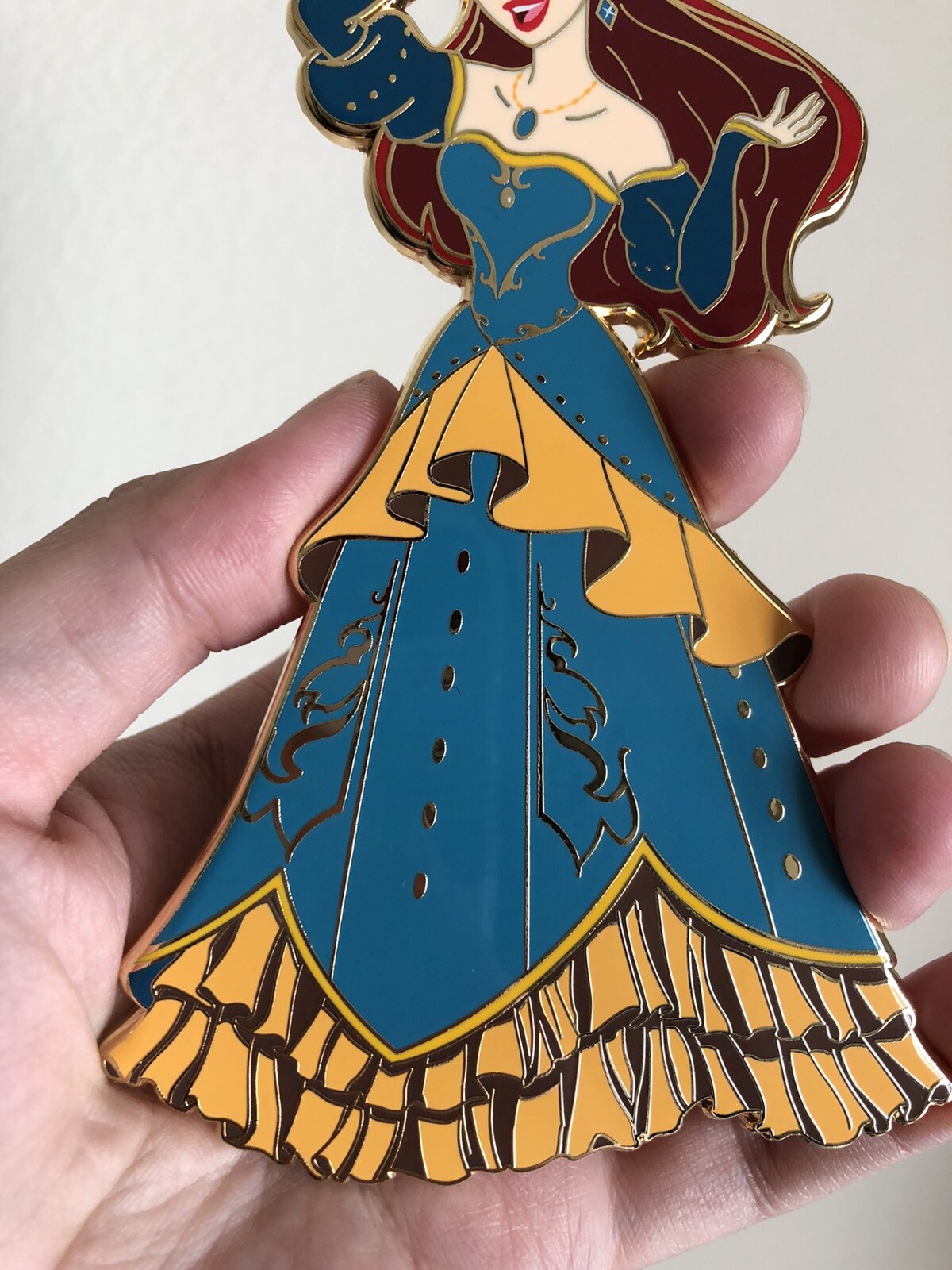 NEW Pinitonmagic Little Mermaid Ariel 5” Hard Enamel Rhinestone Fantasy Pin