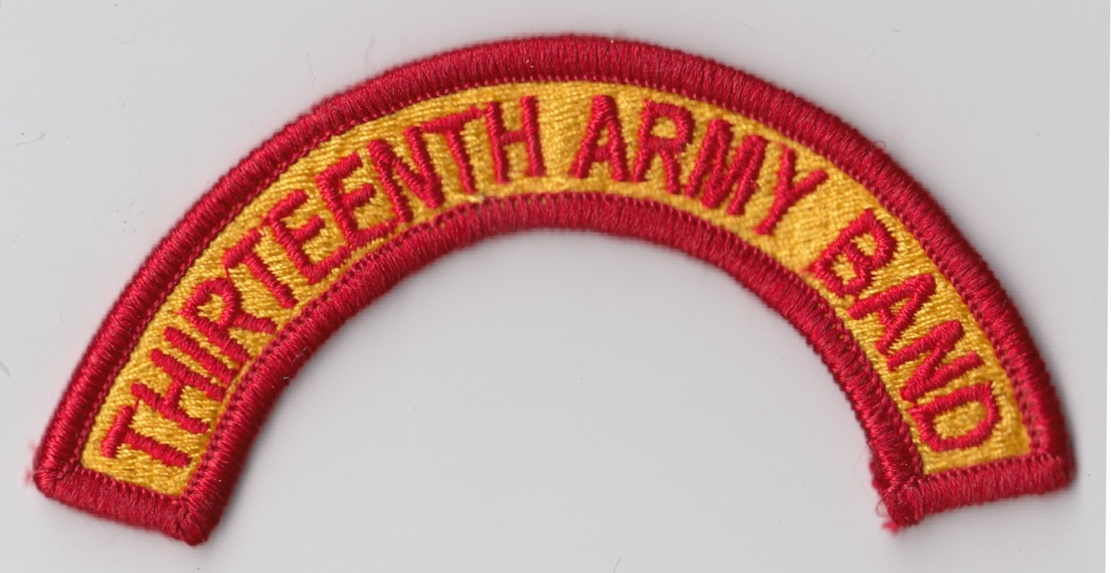 US 13th Thirteenth Army Band Shoulder Scroll Tab Patch Insignia Color Merrowed