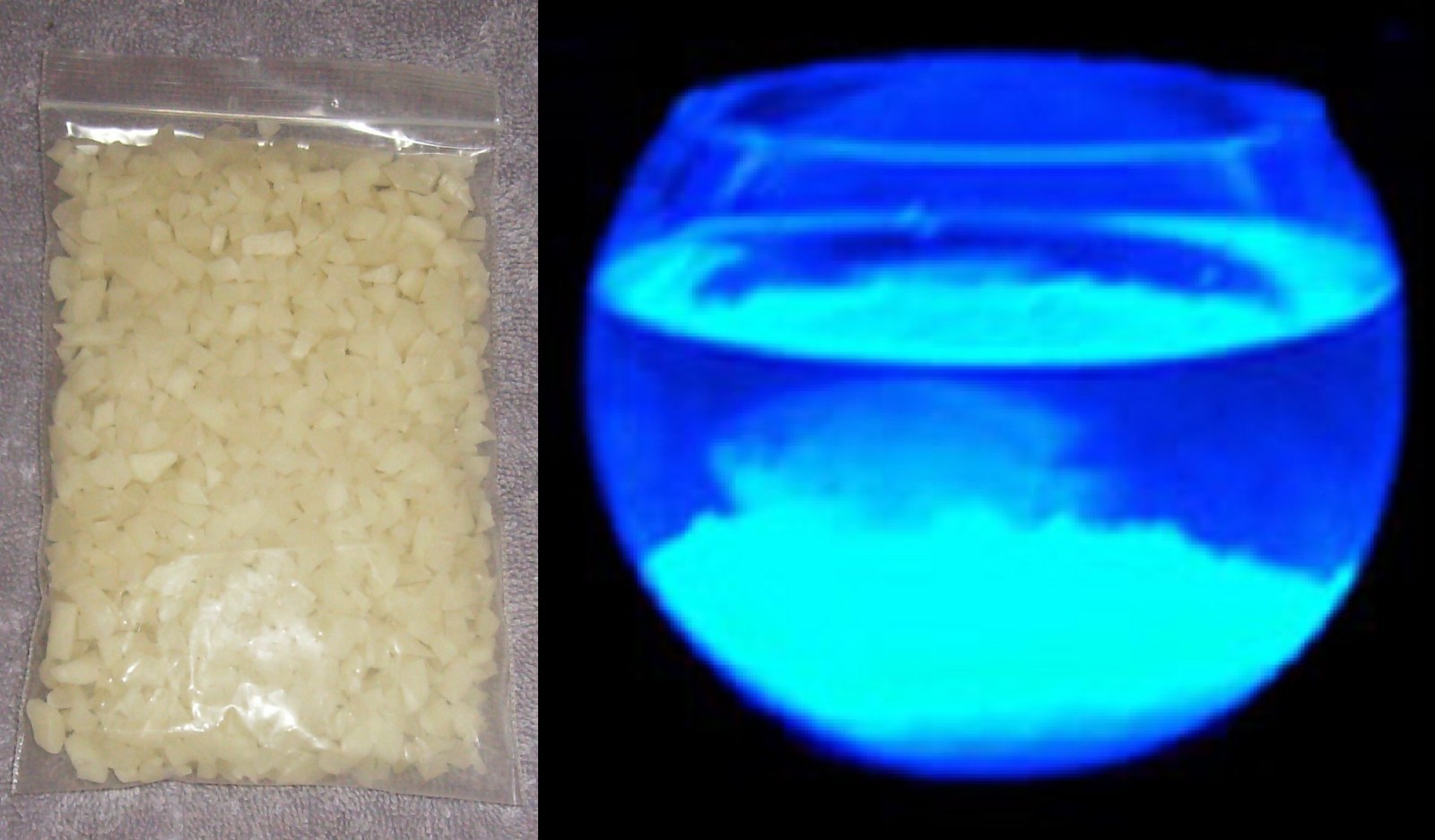 1/4 LB BLUE GLOW-IN-THE-DARK GRAVEL GARDEN FISH TANK NON-TOXIC REUSABLE