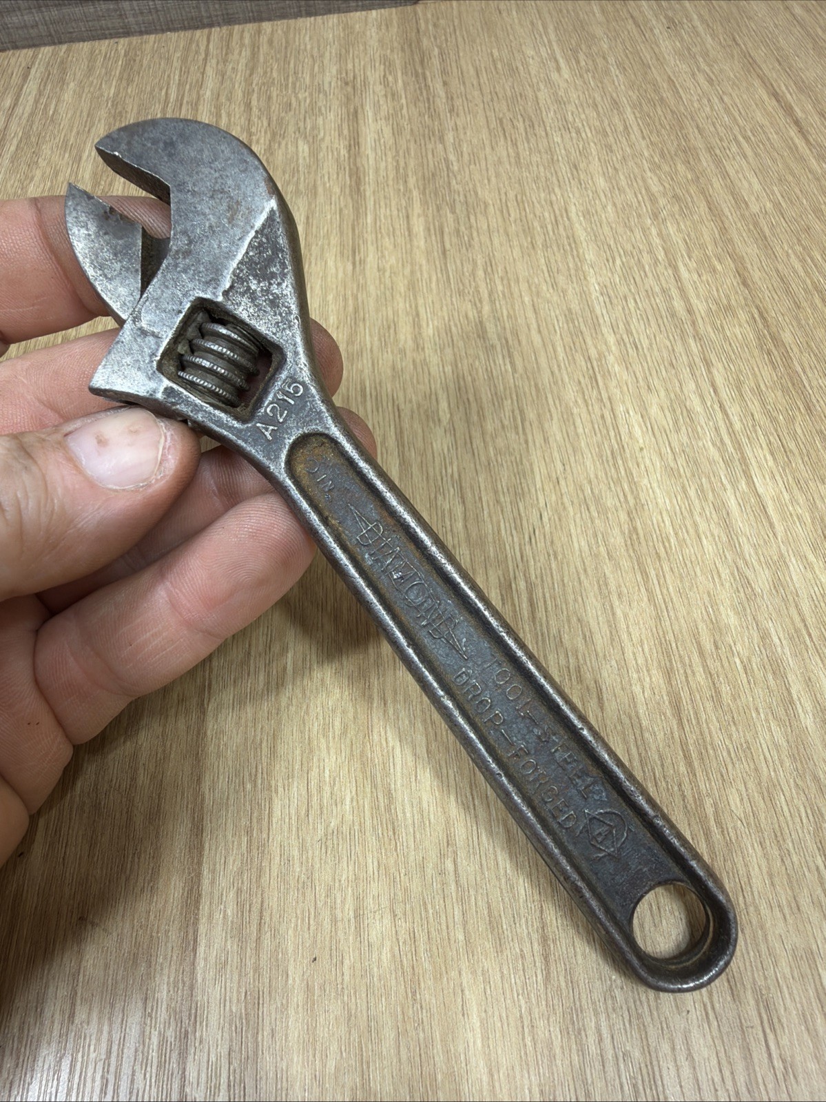 Vintage Diamond Calk Horseshoe Co. 6″ Adjustable Wrench A215 Drop Forged