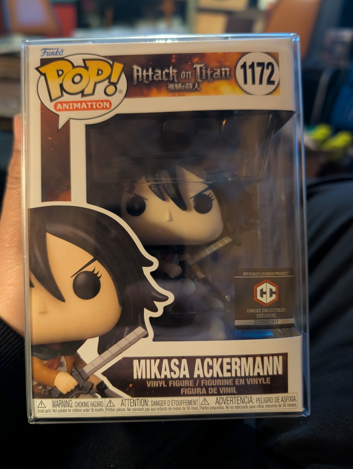 Funko Pop Mikasa Ackermann #1172: Chalice Exclusive, Attack On Titan Figure