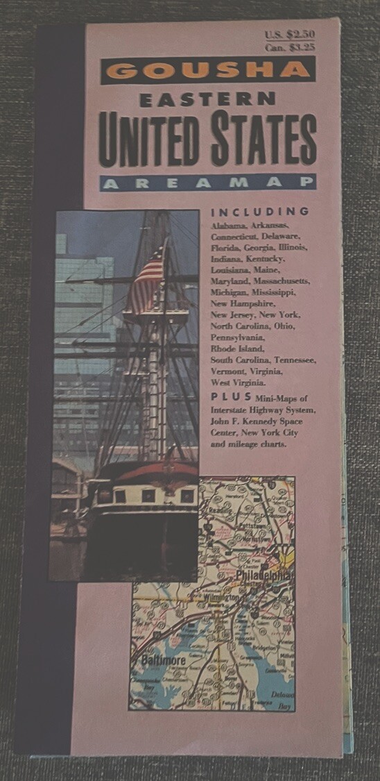 1993 Gousha Eastern United States Travel Road Map used