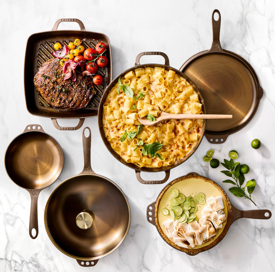 Smithey Seasoned Cast Iron Chef Skillets 8 in NEW