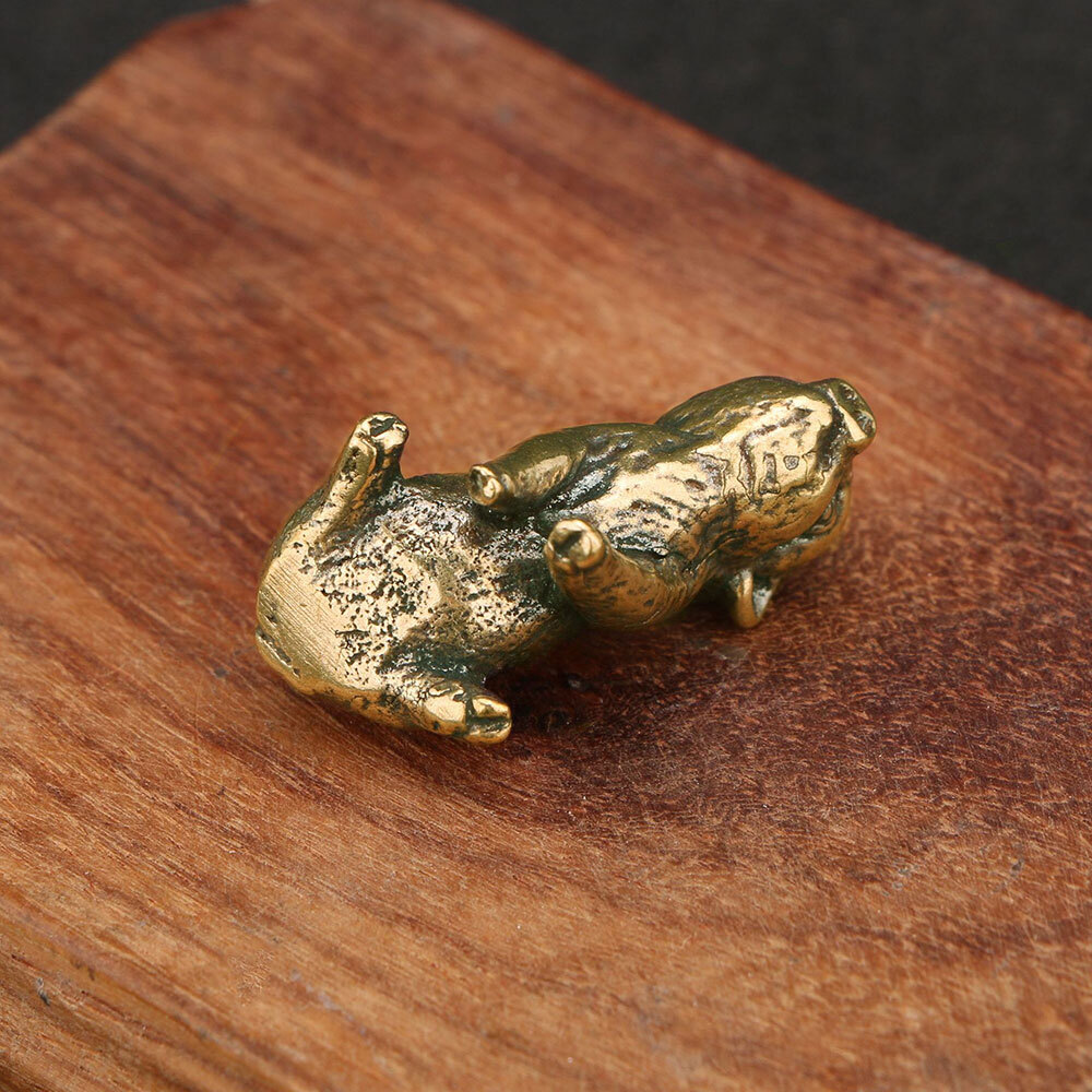 Solid Brass Pig Figurine Small Statue Home Ornaments Animal Figurines Gift USA