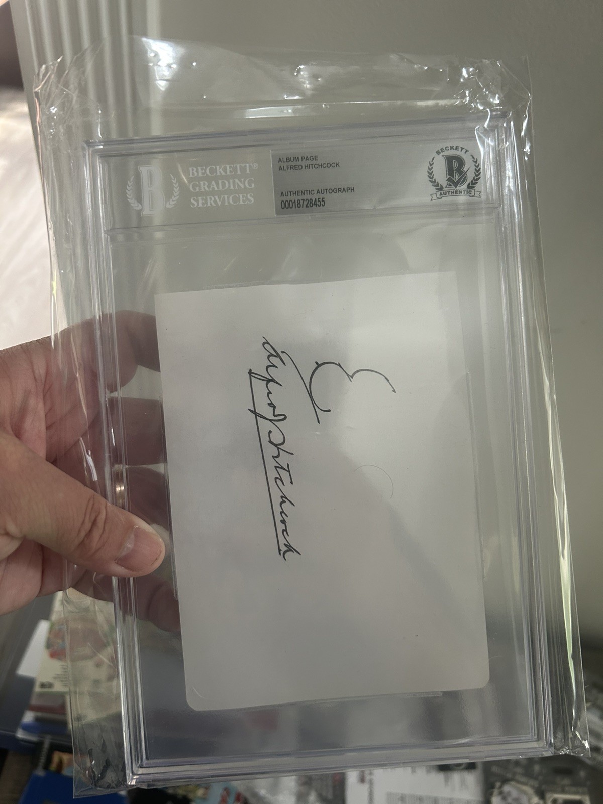 ALFRED HITCHCOCK beckett slabbed SIGNED album page AUTOGRAPH COA RARE horror