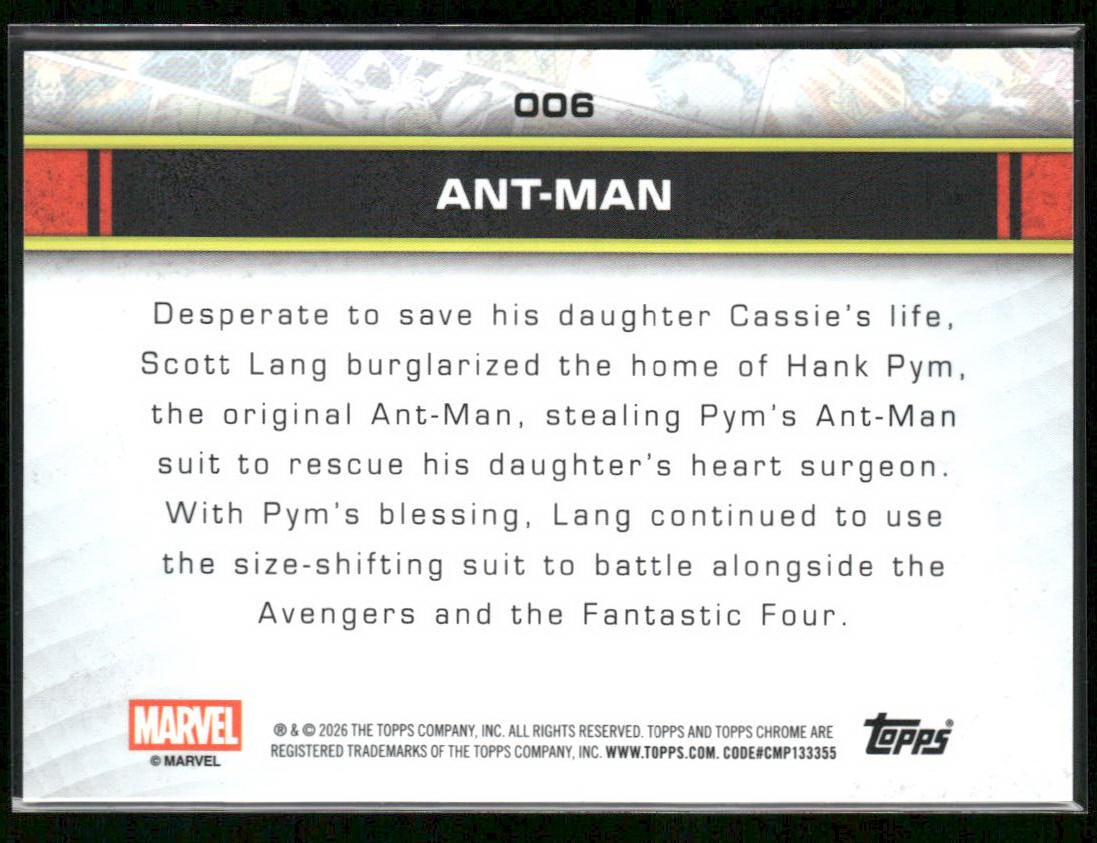 2026 Marvel Topps Chrome Marvel Ant-Man Hank Pym Scott Lang #006