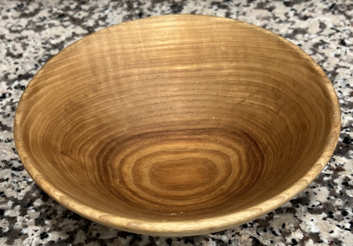 Hand Turned Ash Wood Bowl Signed Charles Winsell