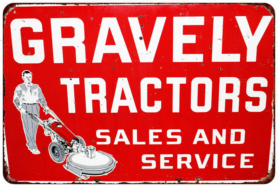 Gravely Tractors Sales & Service metal tin Vintage look reproduction sign