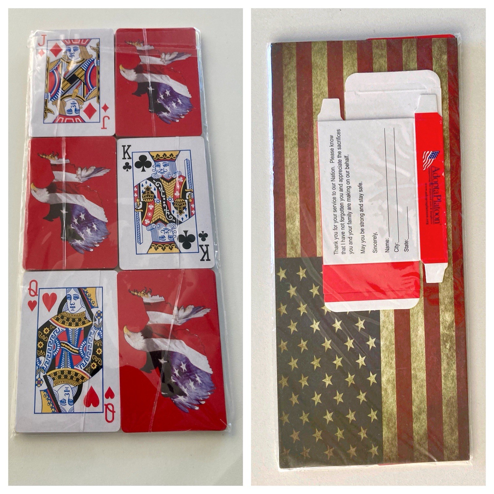Adopt a Platoon Patriotic Playing Card Set New (Pls Read)