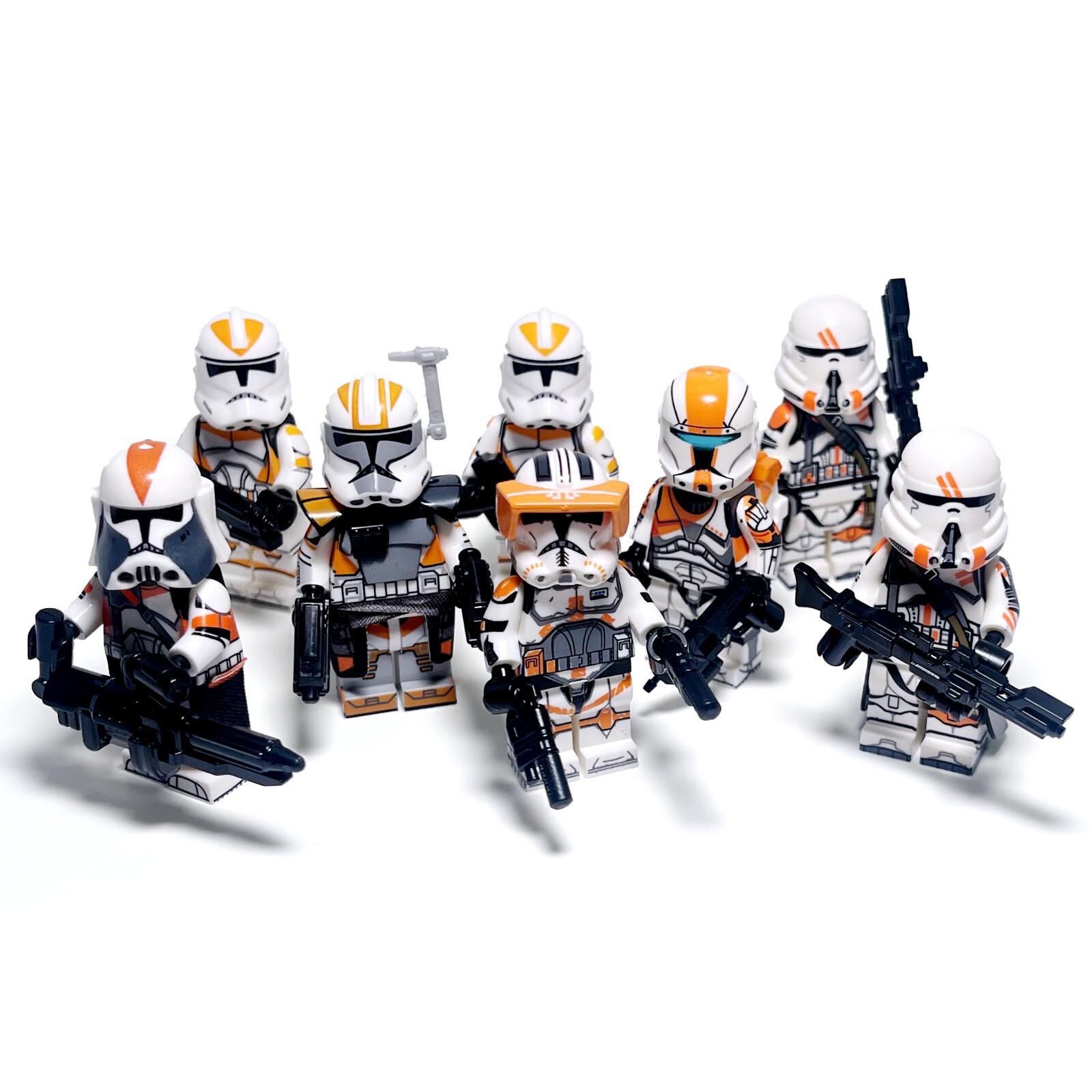 212th Attack Battalion Star Wars Custom Lego Orange Clone Trooper Minifigures