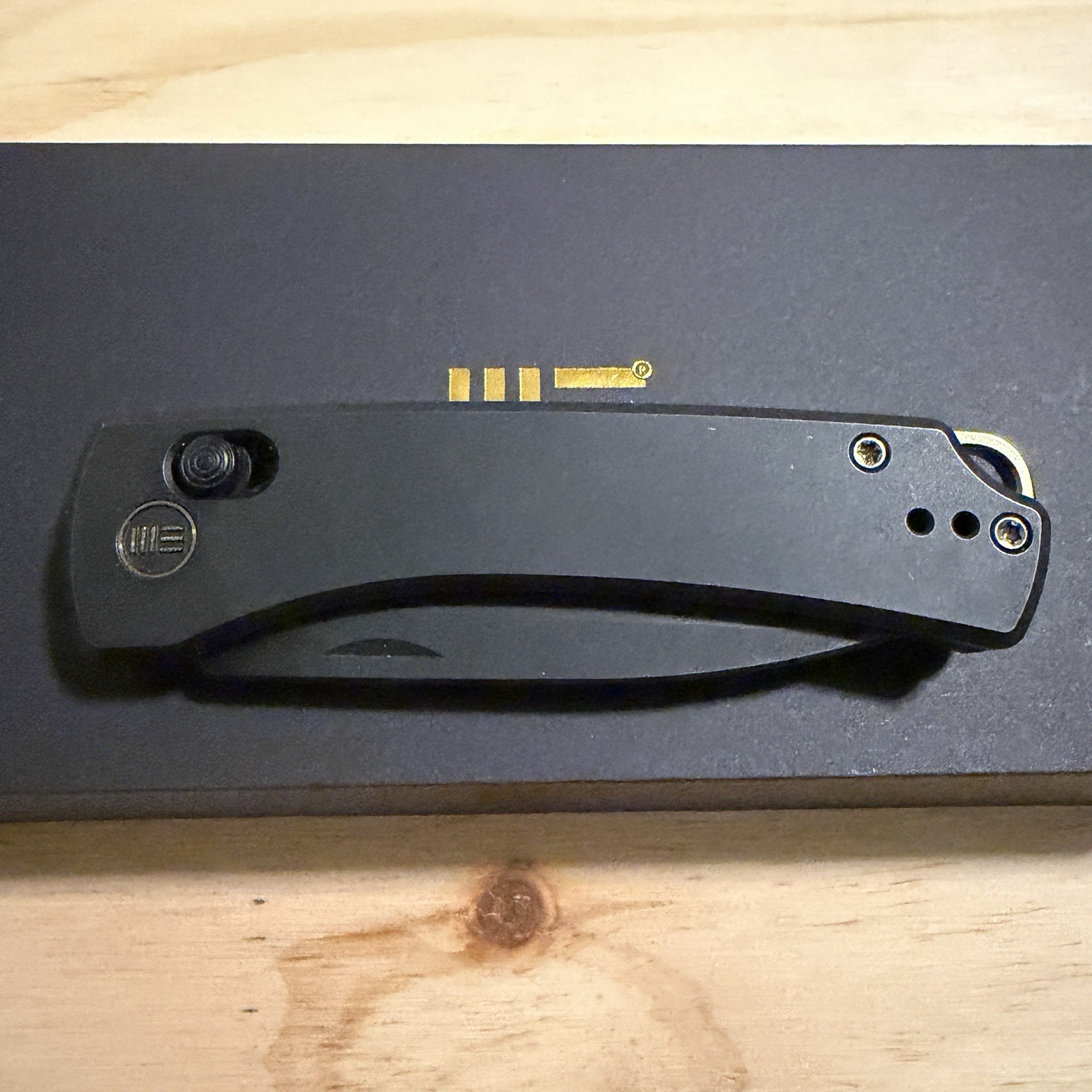 WE KNIFE Nightblade Cross Bar Lock Knife (Black SW Titanium/20CV) EDC – NEW!