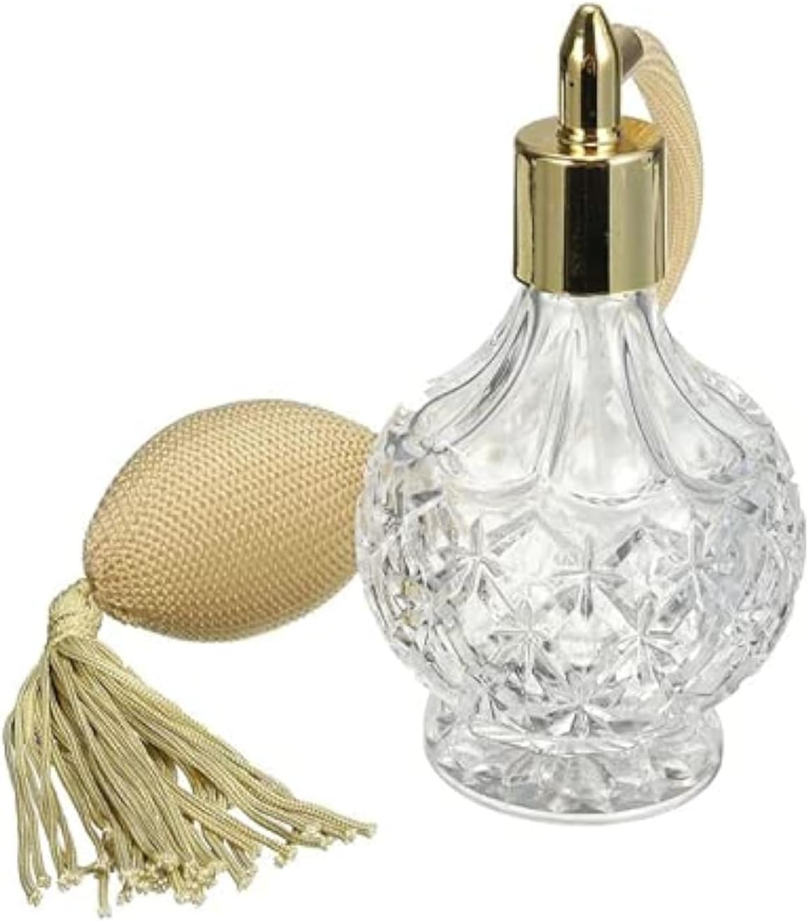 80Ml Clear Crystal Vintage Style Perfume Bottle Gold Long Spray Tassels Atomizer