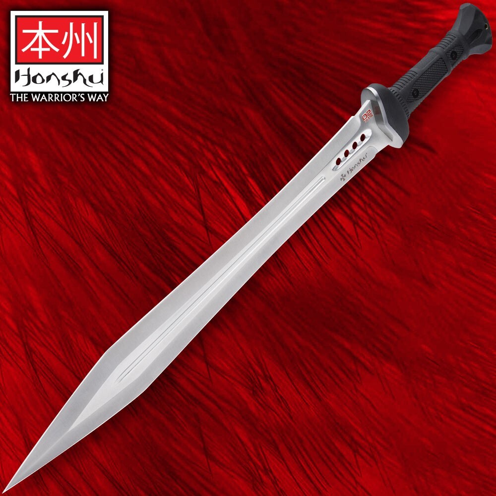 HONSHU D2 Gladiator Sword and Leather Belt Sheath | 18 1/4” Blade | 25” Overall