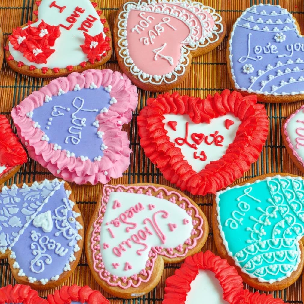 Heart Cookie Cutter Set, 8 Pieces Valentines Day 1, Silver