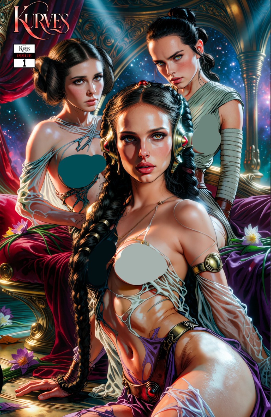 LEIA – REY – PADME COSP. #1 – DOUBLE COVER FULL BOOK | Ltd 100 | KURVES COMICS