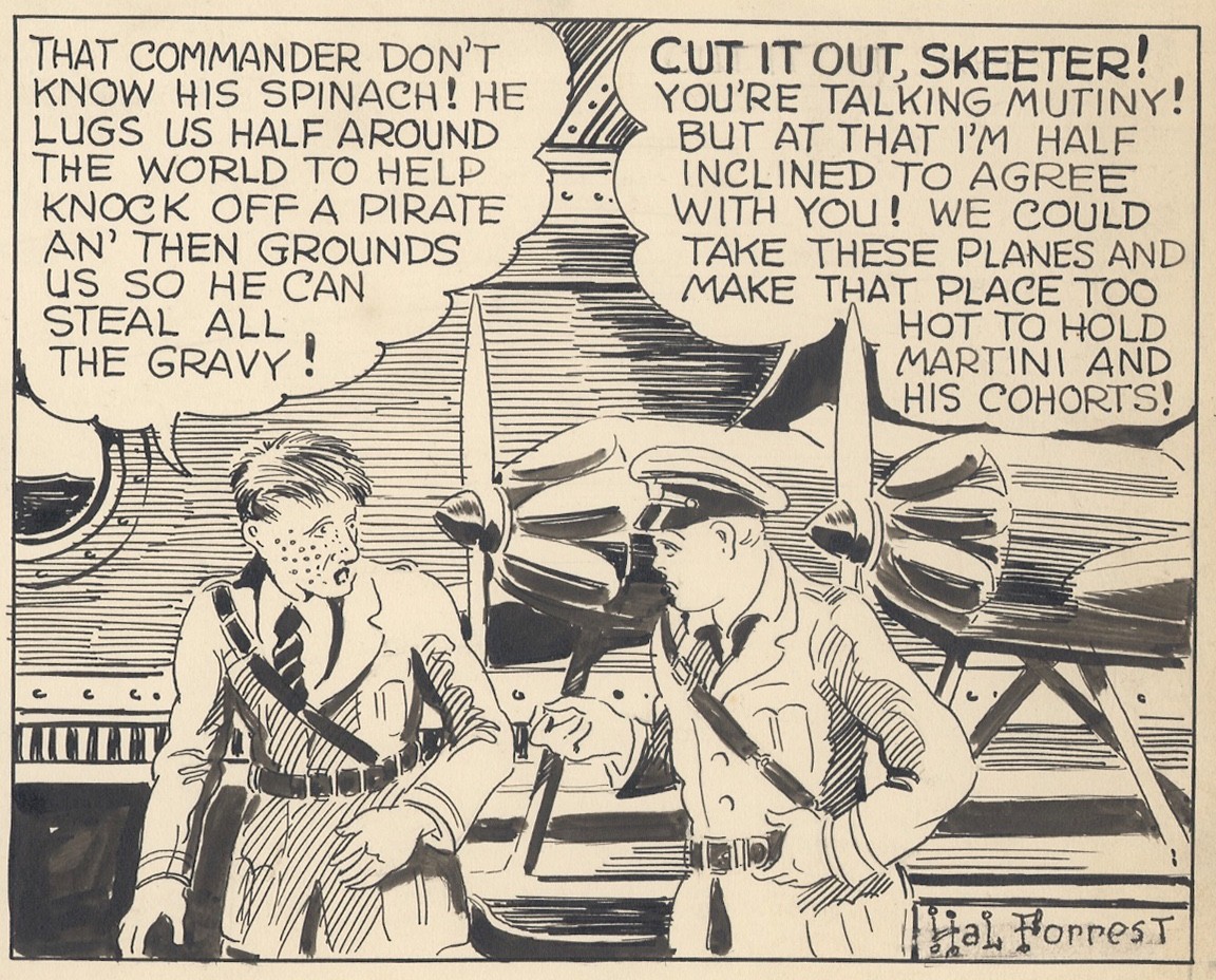 HAL FORREST Original TAILSPIN TOMMY Daily Comic Strip ART—Tommy & Skeeter, 1930