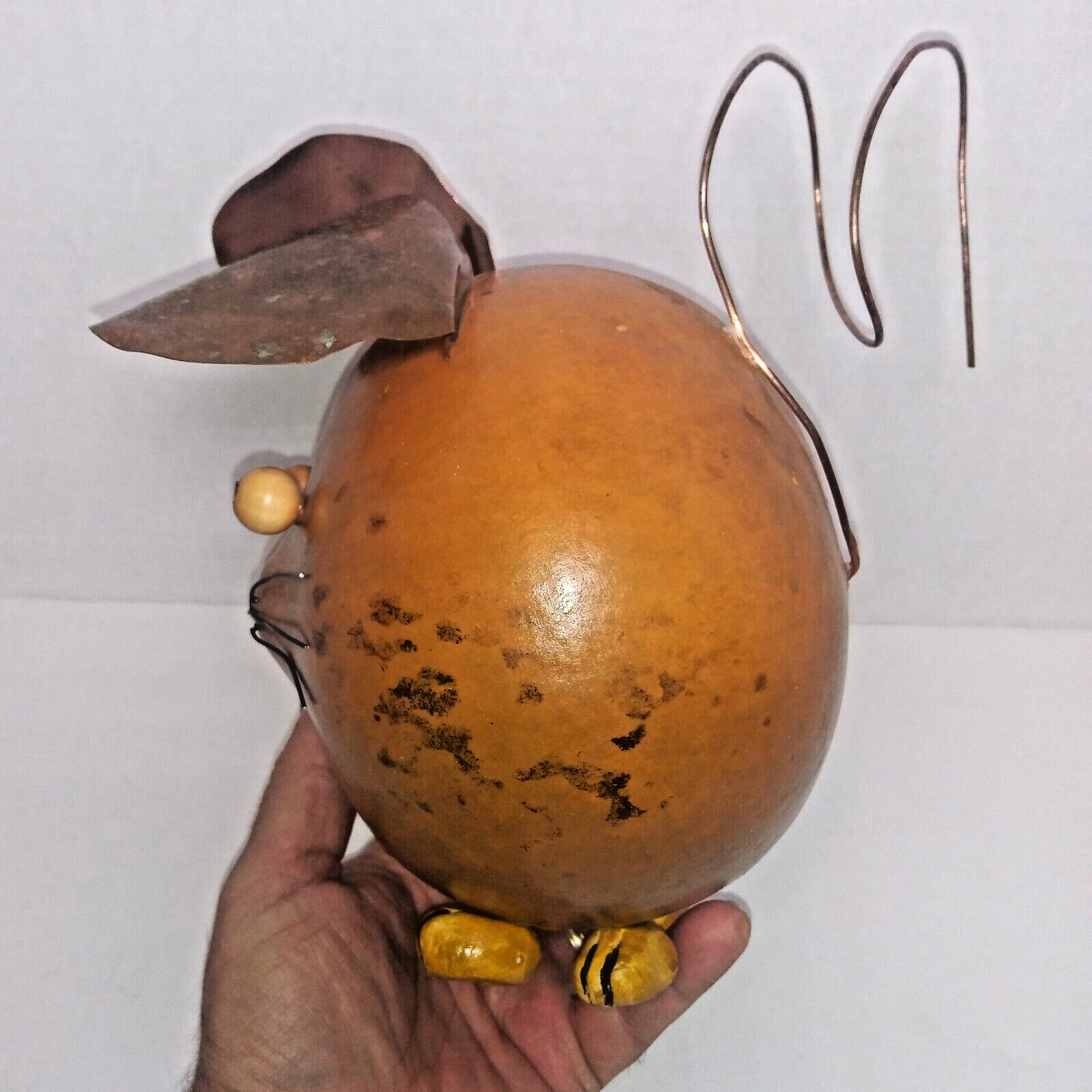 Decorative Mouse Gourd Home Decor Figurine Handcrafted Vintage Approx. 6″ Width