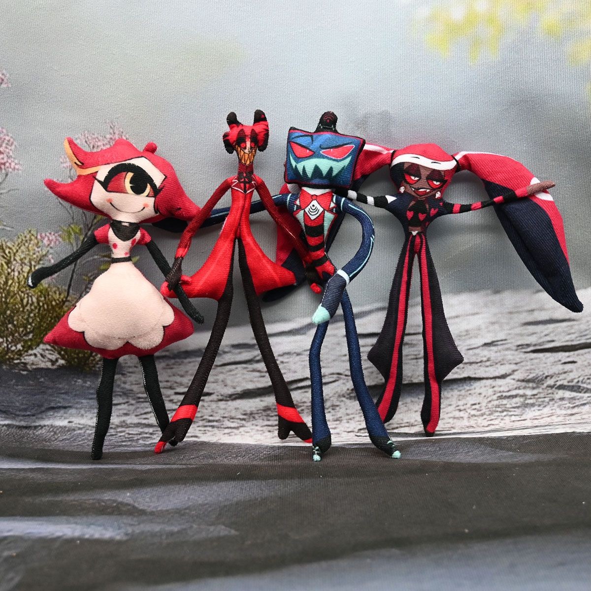 27cm 4pcs Hazbin Hotel Vox Niffty Plush Doll Cosplay Prop Toys Stuffed Doll Gift
