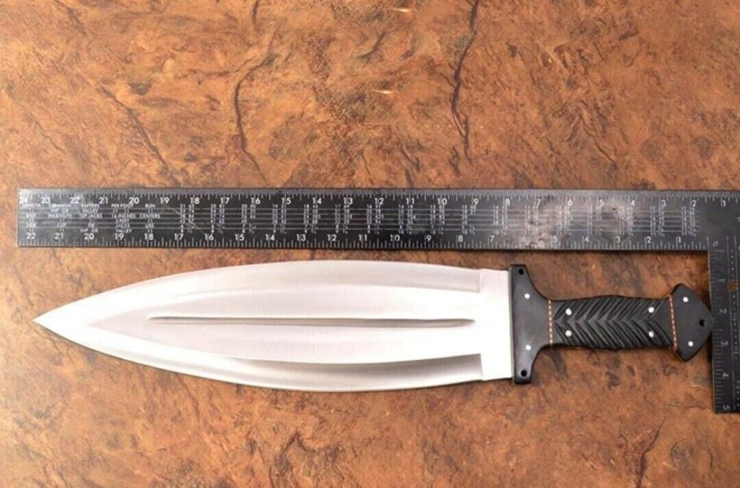 22″ CUSTOM HANDMADE D2 TOOL STEEL HUNTING PREDATOR FULL TANG BOWIE MACHETE KNIFE