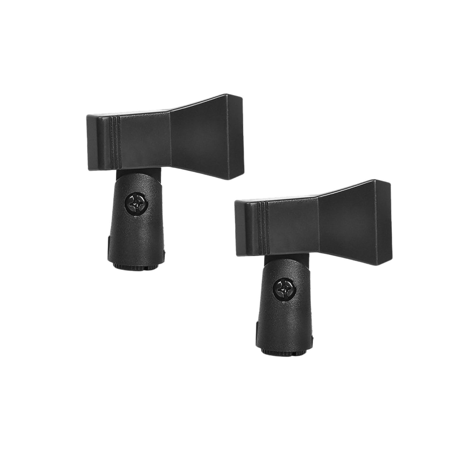 Set Of 2 Clip-On Microphone Holders For 3/8 And 5/8 Microphone Stands With Conv_