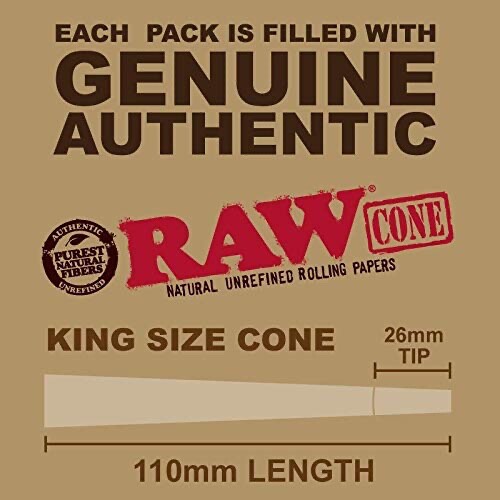 50 Total RAW Cones: King Size Classic Pre-Rolled Easy To Fill! FAST SHIPPING!!