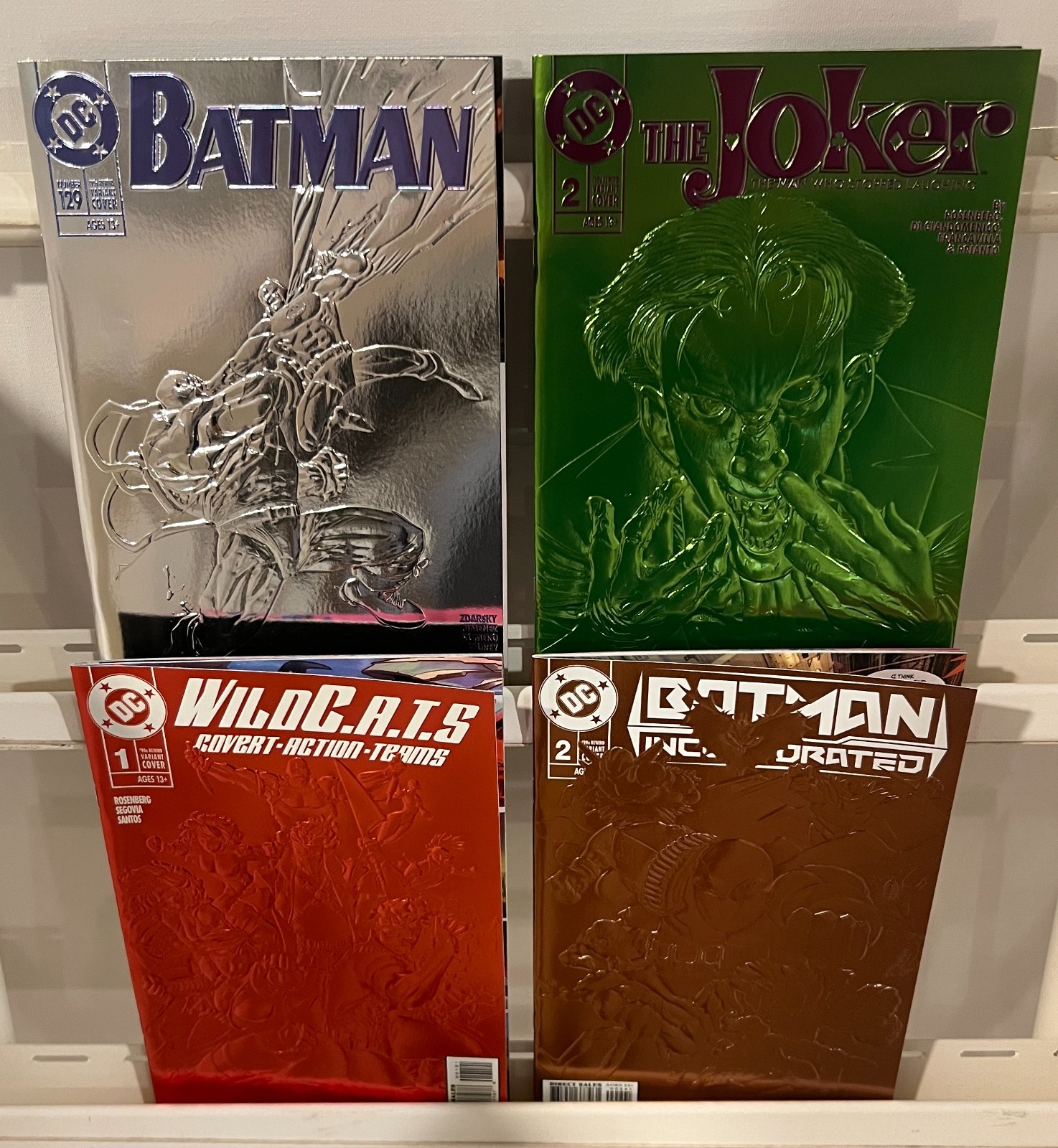 DC 90’S REWIND FOIL COVER SET OF 4- BATMAN #129/JOKER #2/WILDCATS #1/BAT INC #2