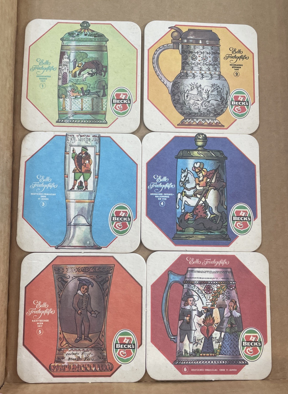 Beck’s Beer Vintage Coaster Set 1-6