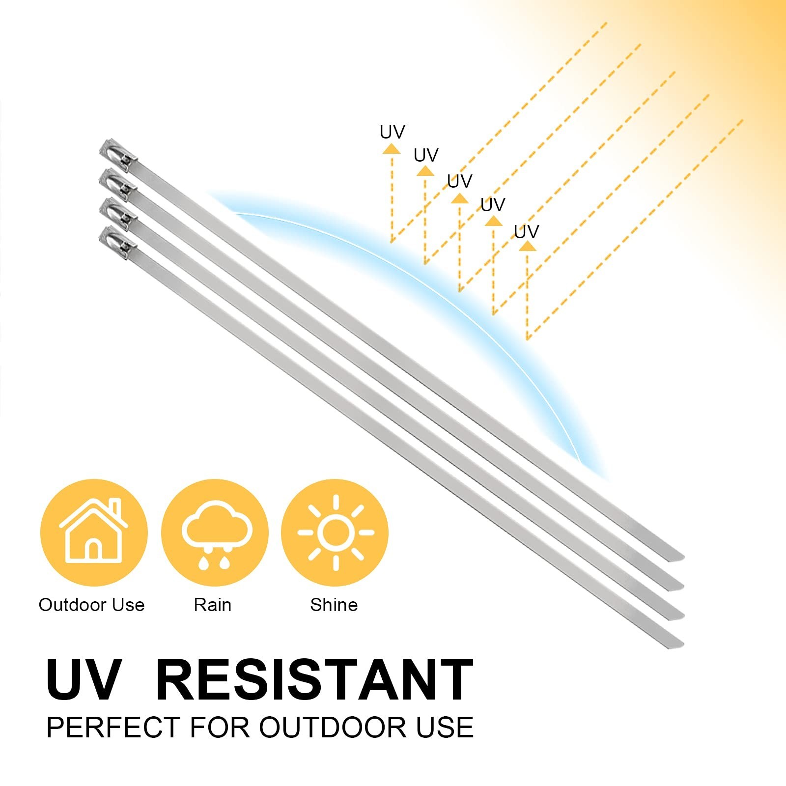 OFFO Metal Zip Ties 100 Pcs 15.8 in Premium Heavy Duty Stainless Steel Wire M…