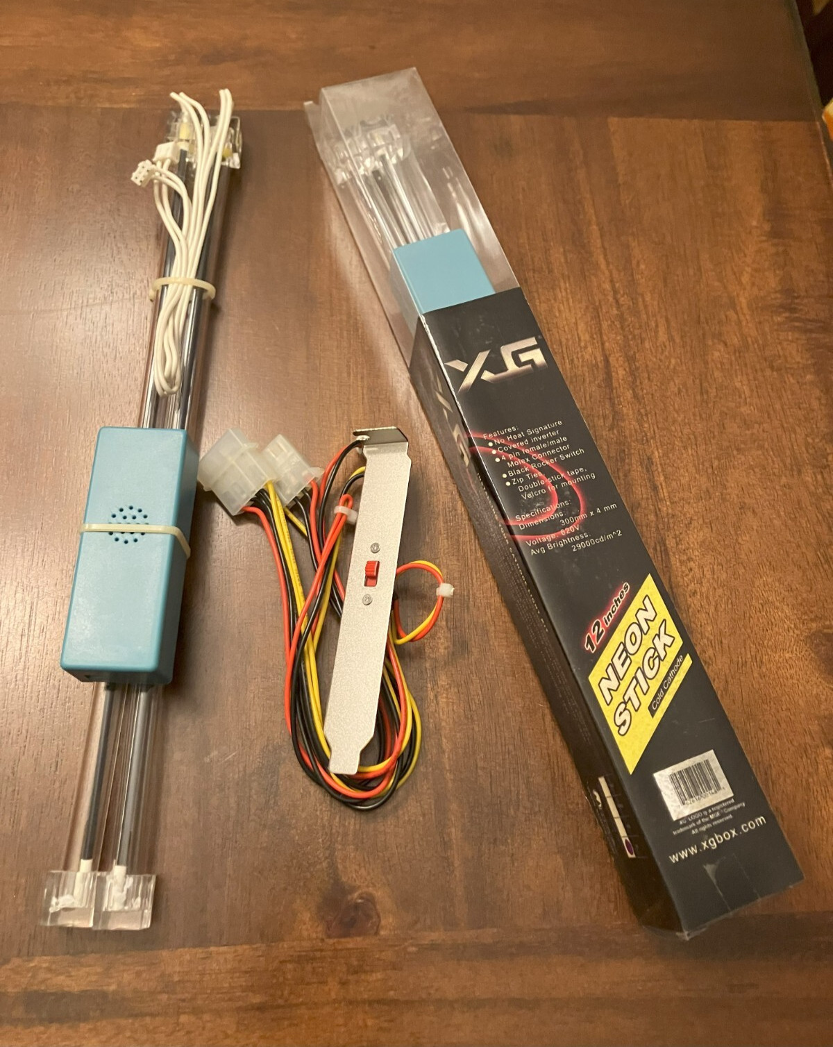 12″ Neon Stick Cold Cathode Lighting PC w/ Inverter & Black Rocker Switch Kits