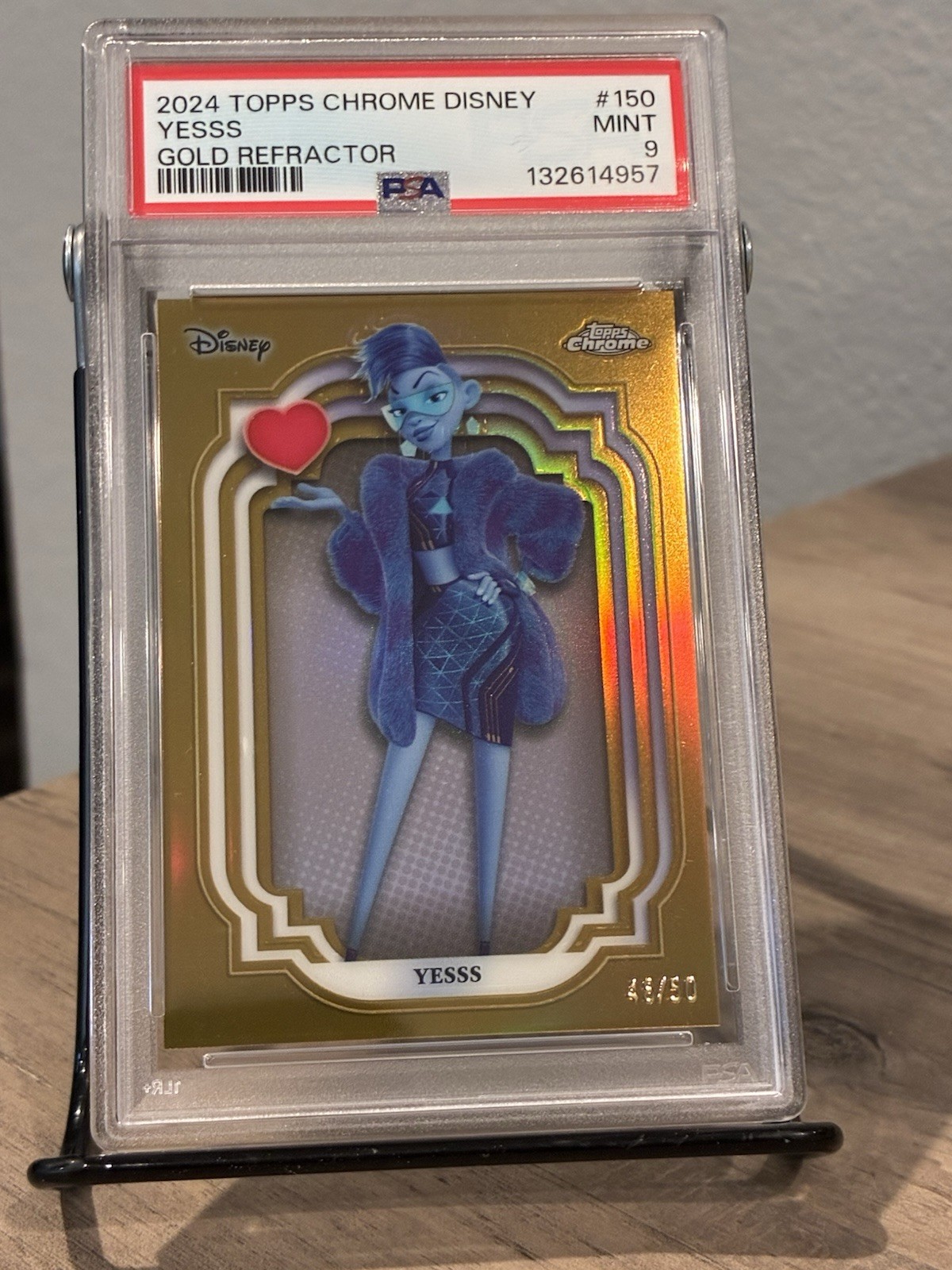 2024 Topps Chrome Disney Yesss Gold Refractor 48/50 PSA 9
