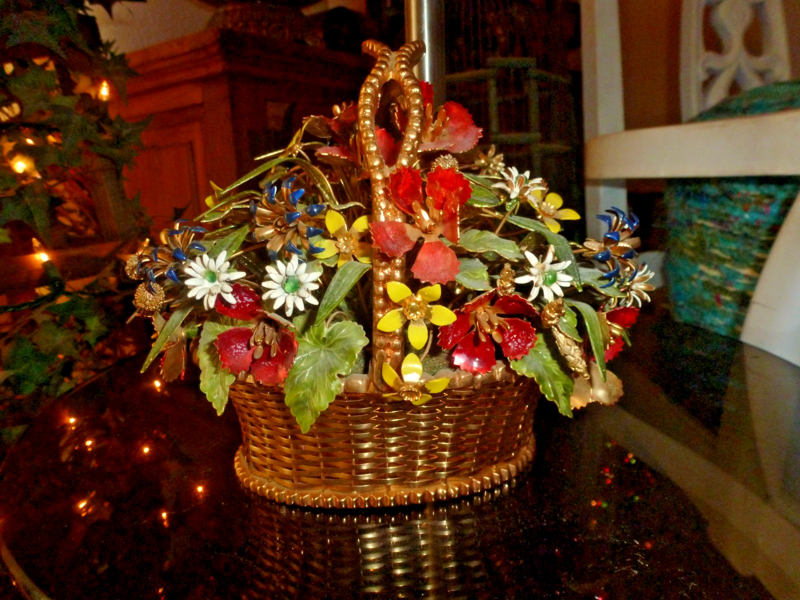 Jane Hutcheson Gorham Fleurs Des Siecles Enamel Flower Basket Large 7″