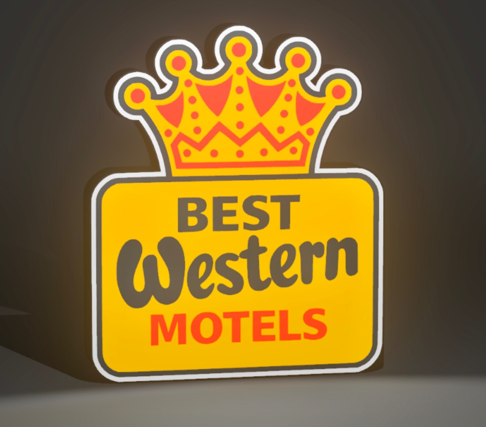 BEST WESTERN MOTEL LED SIGN LIGHT BOX 1970’S LARGE 13.25″ TALL MAN CAVE GARAGE