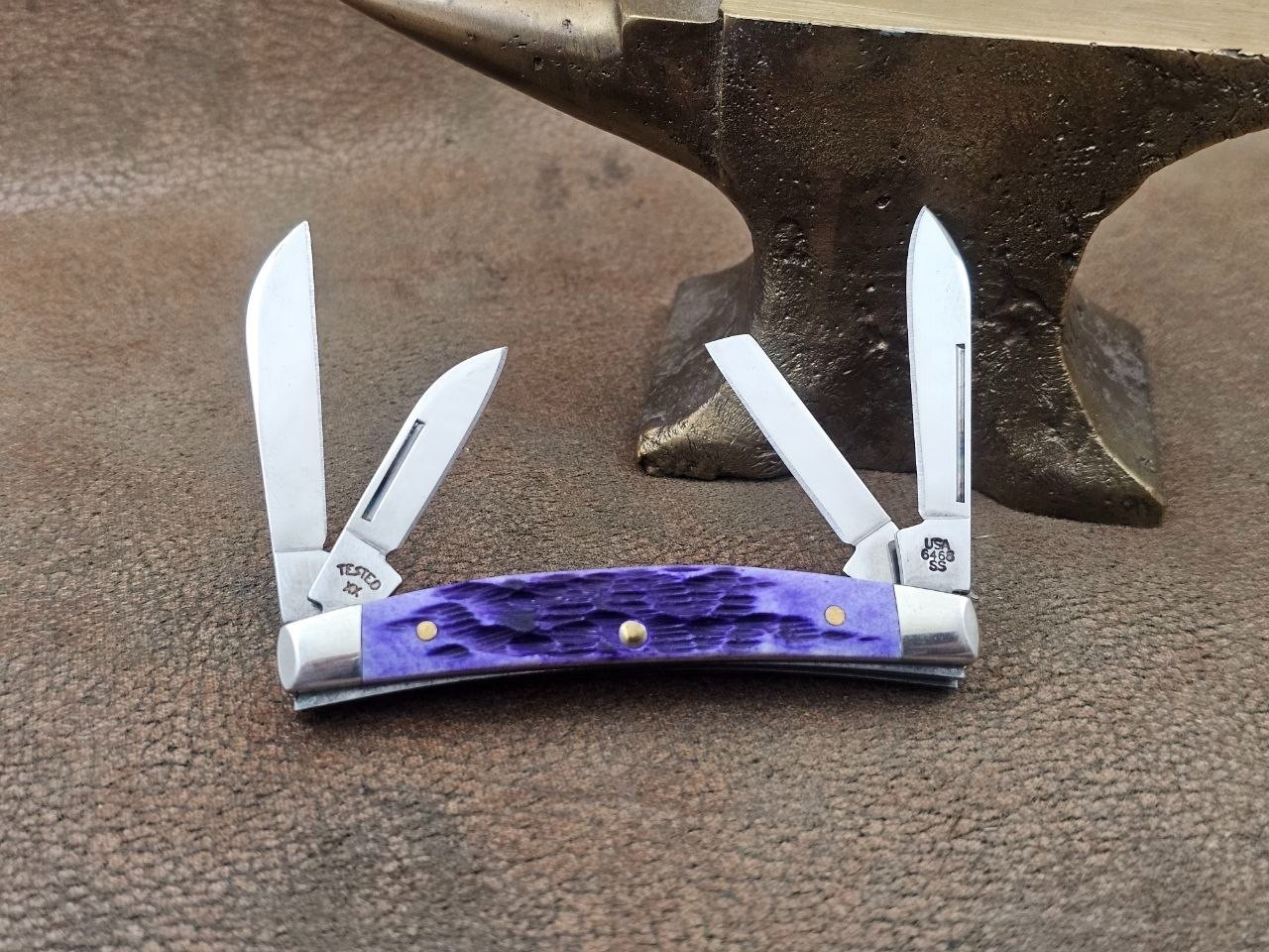 2003 Case XX USA 6468 small 4 blade congress pocket knife purple 1 of 3000