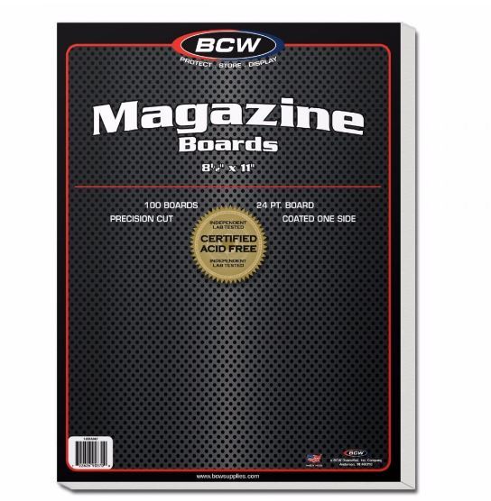 (100) BCW Magazine Backing Boards 8 1/2 x 11″ 24 Pt. / Acid Free / Precision Cut