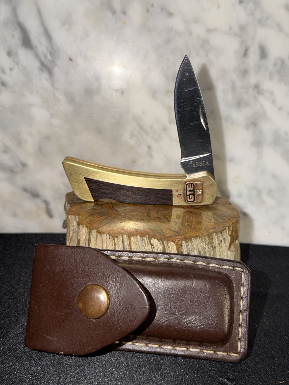 Vintage Gerber Knife w/ GTE Milestone Emblem & Genuine Diamond – AS-IS