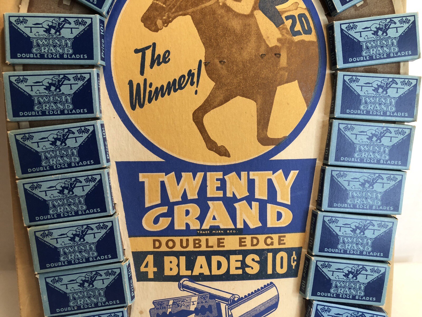 Twenty Grand Double Edge Razor Blade Counter Display w/ Box Kentucky Derby