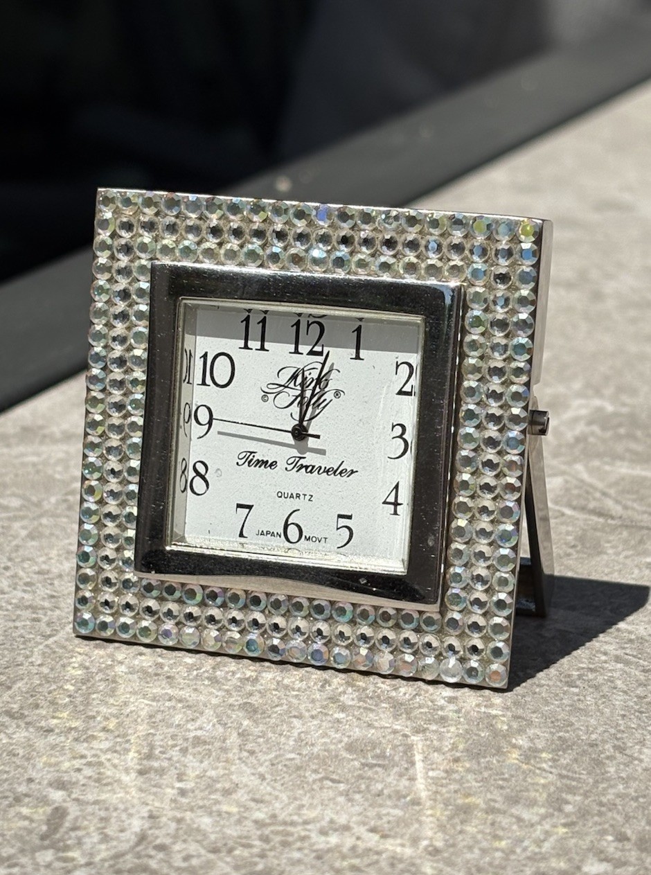 Kirks Folly ‘Rare’ Time Traveler Square Crystal Framed Clock Quartz New Battery