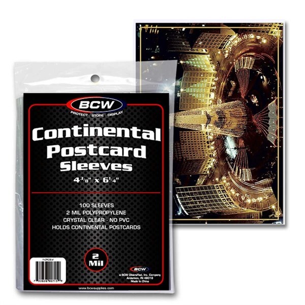 1000 BCW Continental Postcard Soft Poly Sleeves 4 3/8×6 archival protectors