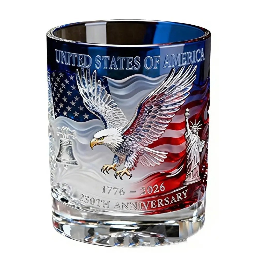 250th Anniversary Patriotic Whiskey Glass 1776-2006 Vintage Drinking Cup Gift