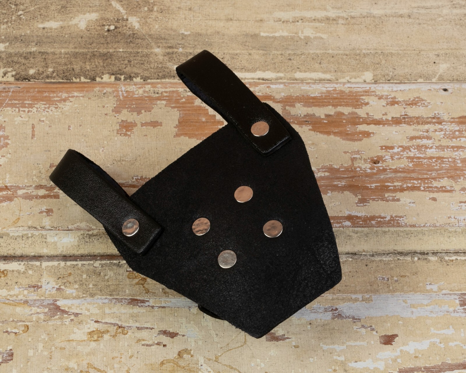 Adjustable Black Leather Dagger Holder, Sword Frog, Adjustable Buckled Straps