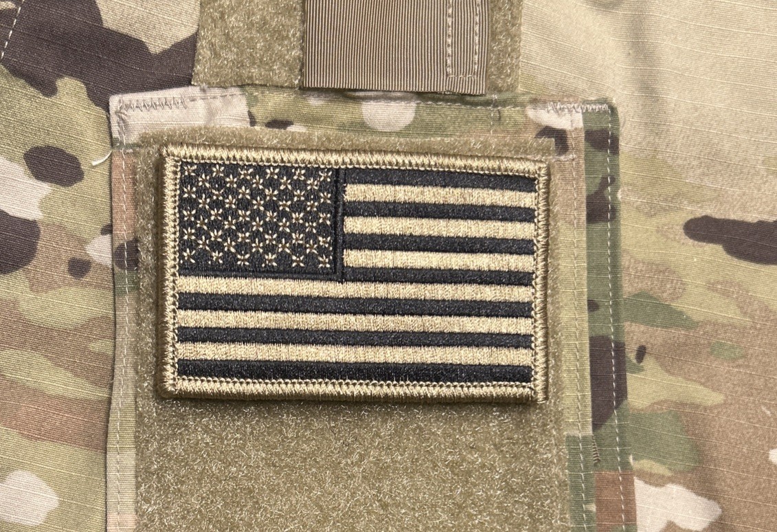 USGI US Flag w/ Hook Forward-Facing OCP Subdued Combat Uniform Black