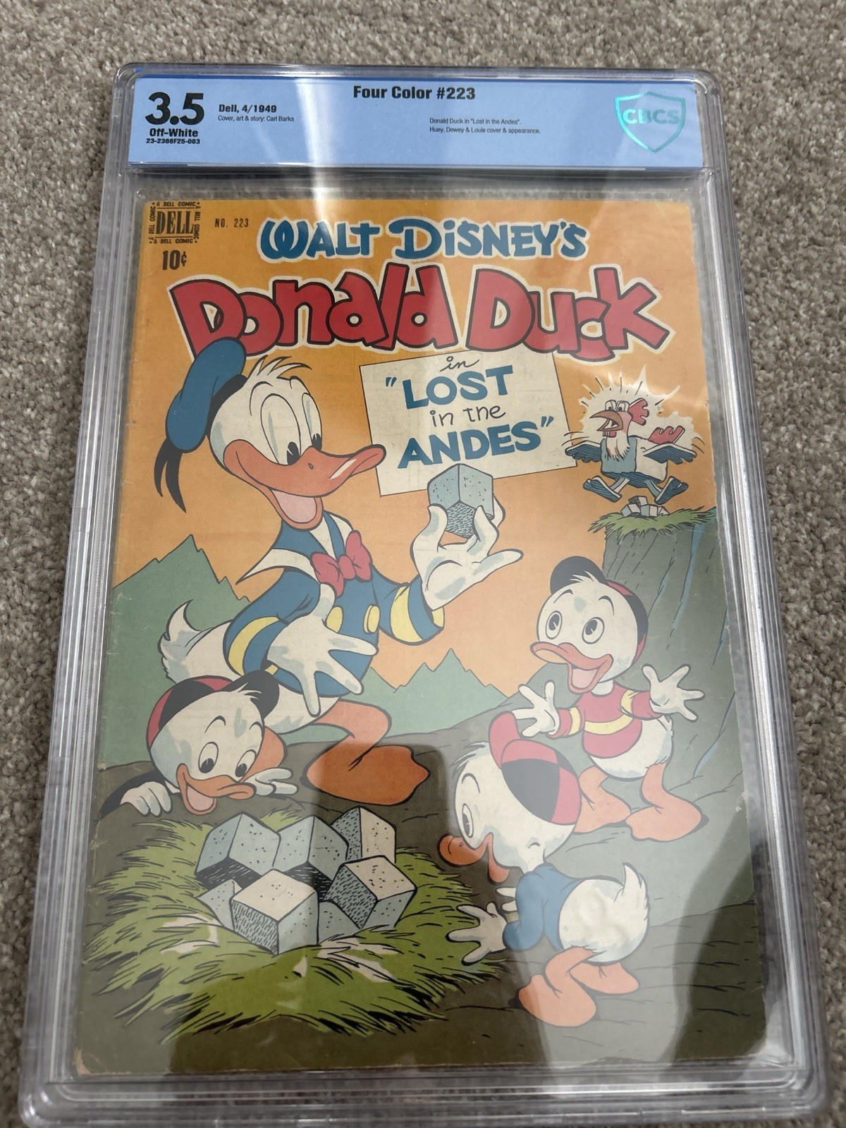 Four Color #223 CBCS 3.5 Walt Disney Donald Duck Lost in the Andes Carl Barks