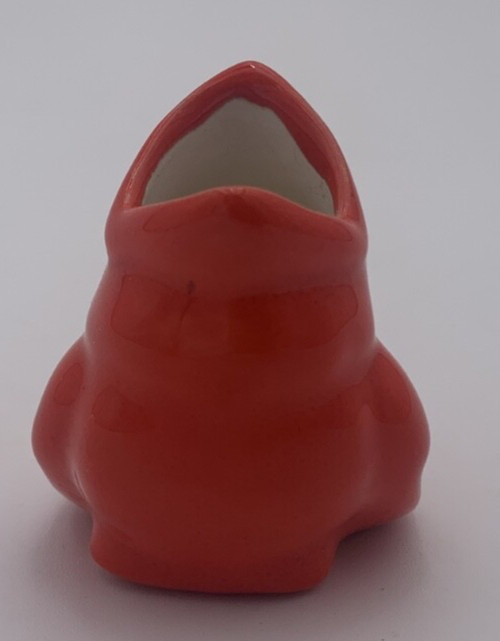 Vintage 2 1/4 inch red ceramic bird match or toothpick holder